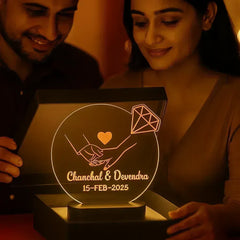 Personalized Couple 3D Acrylic LED Lamp | Names & Date Anniversary Gift