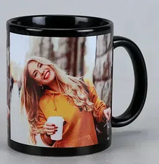 Personalized Black Photo Coffee Mug | Custom Name & Photo Printed Mug | Birthday & Office Gift India