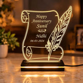 Personalized Married Couple LED Lamp | Anniversary & Engagement Gift