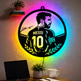 Lionel Messi LED Wall Decor Light – Messi, GOAT, La Pulga, Argentina, Barcelona, Inter Miami, World Cup Champion Football Wall Art