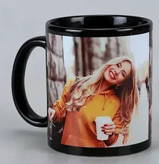 Personalized Black Photo Coffee Mug | Custom Name & Photo Printed Mug | Birthday & Office Gift India