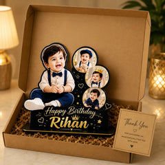 Baby Cutout Table Stand – Personalized Acrylic & MDF Photo Stand