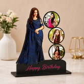Personalized Birthday Wooden Cutout | Custom Name & Photo Table Stand Gift