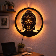 Buddha LED Wall Decor Light – Gautam Buddha, Siddharth, Tathagata, Dhamma, Zen Buddha Wall Art for Home & Bedroom