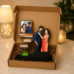 Personalized Married Couple Wooden Cutout | Wedding Anniversary Table Stand