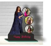 Personalized Birthday Wooden Cutout | Custom Name & Photo Table Stand Gift