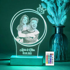 Personalized Valentine's Day 3D LED Lamp | Romantic Love Gift with Photo