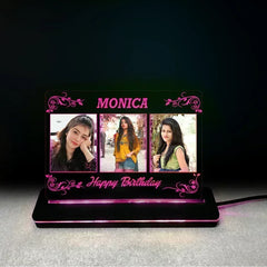 Personalized Birthday Acrylic LED Lamp | Multi-Color Remote Control Gift - DOWSE FRAMING