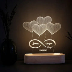 Personalized 3D Acrylic LED Lamp | Multi-Color Remote Control Gift - DOWSE FRAMING