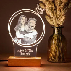 Personalized Valentine's Day 3D LED Lamp | Romantic Love Gift with Photo