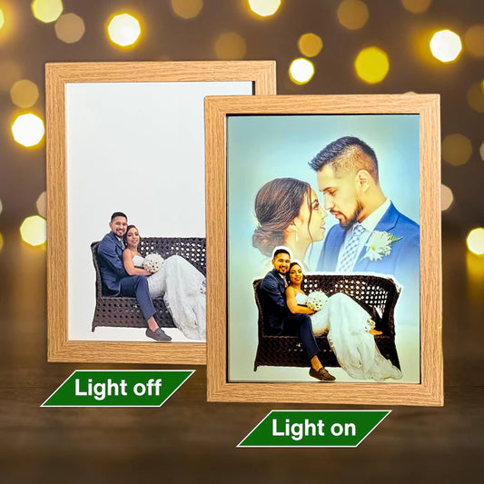 Personalized Dual View Magic LED Frame – Two Photos with Light On/Off | Custom Gift Frame