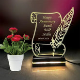Personalized Married Couple LED Lamp | Anniversary & Engagement Gift
