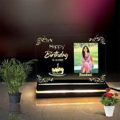 Custom 3D LED Acrylic Birthday Lamp with Photo – Multicolor Light