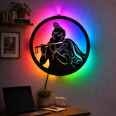 Radha Krishna LED Wall Decor Light – Radhe Krishna, Radhey Shyam, Vrindavan, Banke Bihari, Govind Wall Art for Home & Mandir