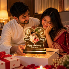 Personalized Wedding Gift LED Lamp | Couple Photo Light for Newlyweds