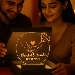 Personalized Couple 3D Acrylic LED Lamp with Names & Date | Romantic Anniversary & Engagement Gift