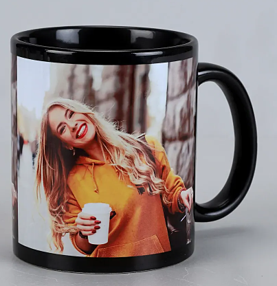 Personalized Photo Coffee  Black Mug DFM04