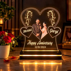 Personalized Wedding Gift LED Lamp | Couple Photo Light for Newlyweds