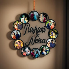 Wooden Round Wall Photo Frame