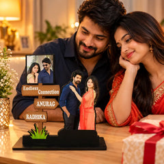 Personalized Married Couple Wooden Cutout | Wedding Anniversary Table Stand
