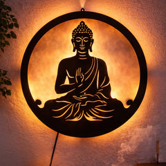 Buddha LED Wall Decor Light – Gautam Buddha, Siddharth, Tathagata, Dhamma, Zen Buddha Wall Art for Home & Bedroom