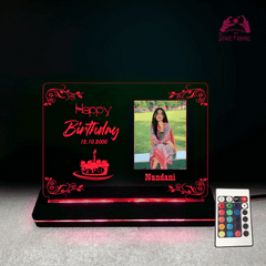 Personalized Birthday LED Photo Lamp | Custom 3D Acrylic Night Light with Remote