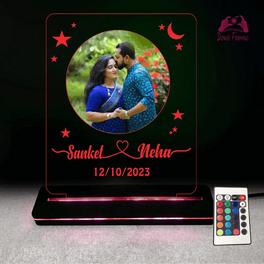 Personalized Acrylic LED Multi-Color Anniversaries Engagements, Weddings, , love, Gift with Remote Control DFL16
