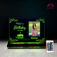 Custom 3D LED Acrylic Birthday Lamp with Photo – Multicolor Light