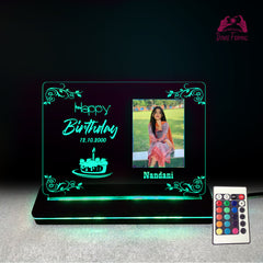 Custom 3D LED Acrylic Birthday Lamp with Photo – Multicolor Light