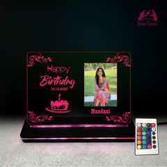 Custom 3D LED Acrylic Birthday Lamp with Photo – Multicolor Light