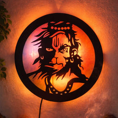 Hanuman Ji LED Wall Decor Bajrangbali Wall Art for Home Mandir India