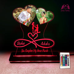 Personalized Anniversary & Wedding Gift | Acrylic LED Lamp for Couples - DFL14