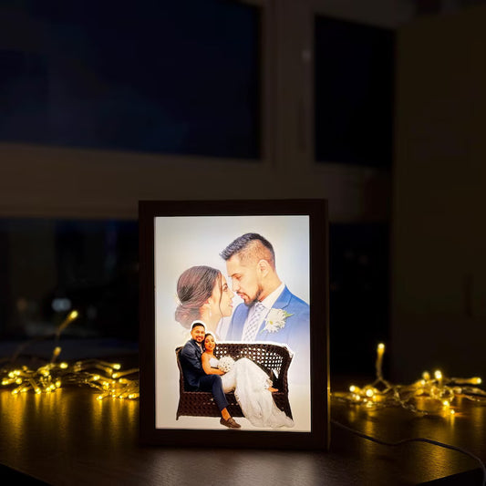 Personalized Dual View Magic LED Frame – Two Photos with Light On/Off | Custom Gift Frame