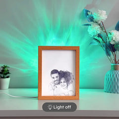 Personalized 3D Magic LED Frame showing sketch when light is off.