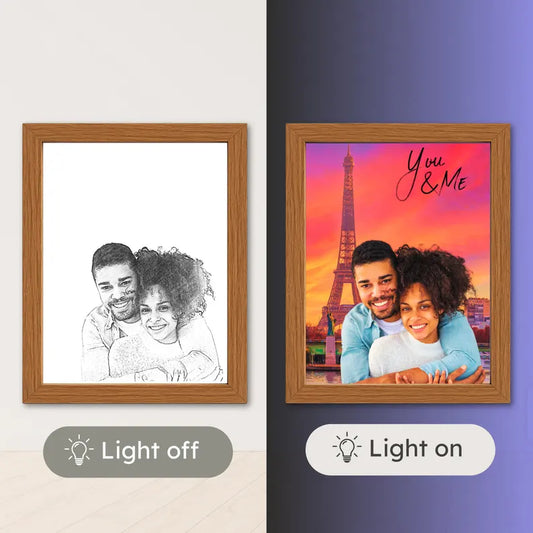 Customized Dual-View Magic LED Frame gift for Birthday and Anniversary.