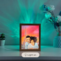 Magic LED Frame glowing colorful memory photo under light