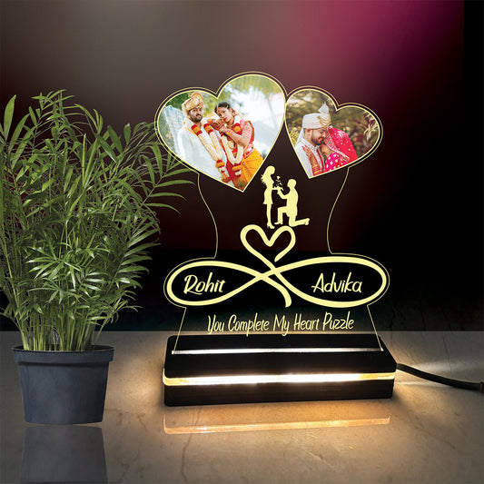 Personalized Anniversary & Wedding Gift | Acrylic LED Lamp for Couples - DFL14