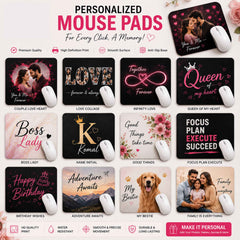 Personalized Mouse Pad – Custom Name & Photo Mouse Pad | Anti-Slip Desk Pad | Perfect Gifting Idea
