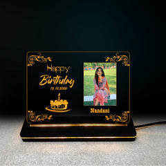 Custom 3D LED Acrylic Birthday Lamp with Photo – Multicolor Light